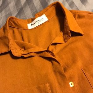 Impressions burnt orange button up